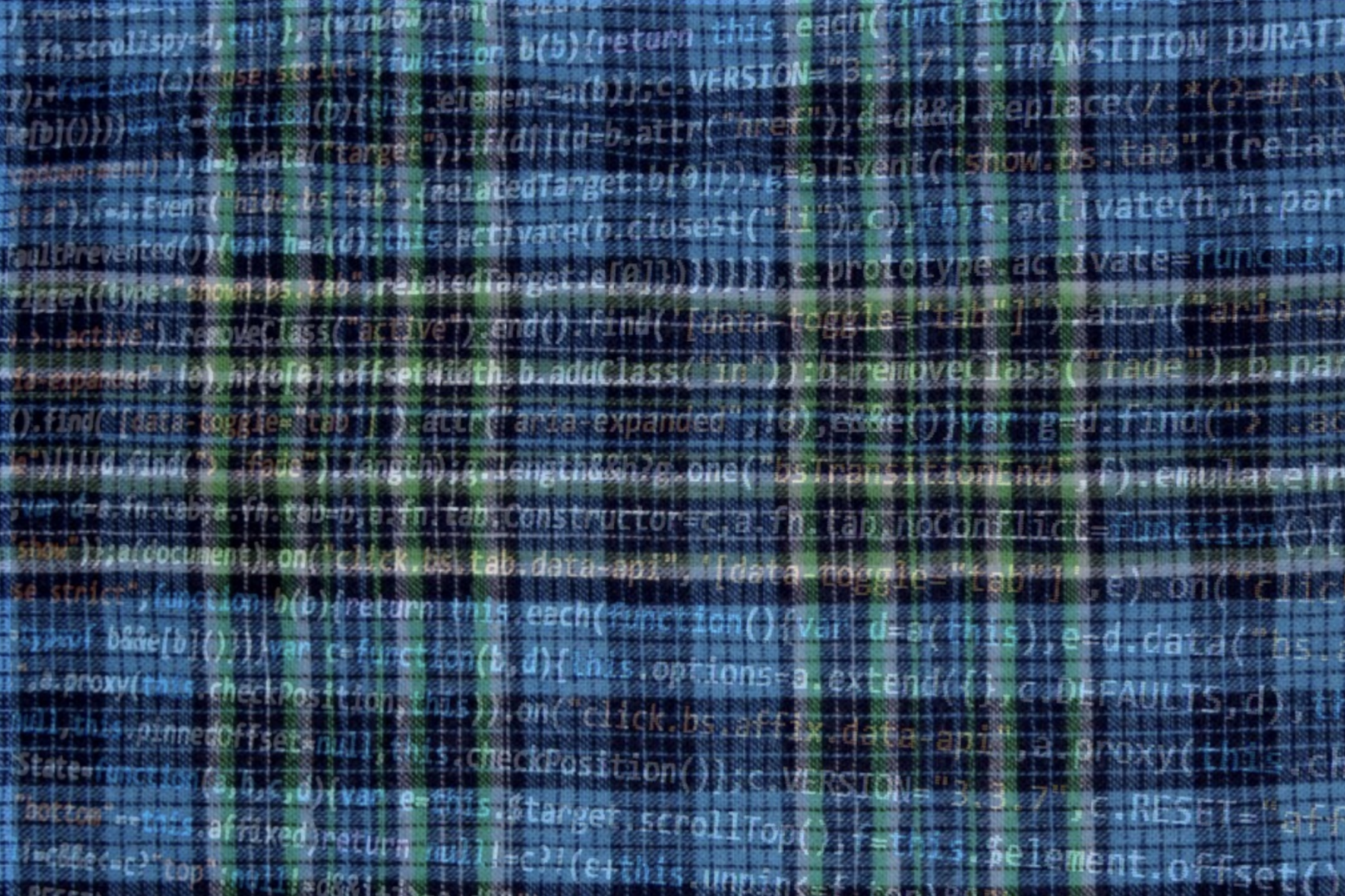Code Your Own Tartan image - a blue tartan showing some example code